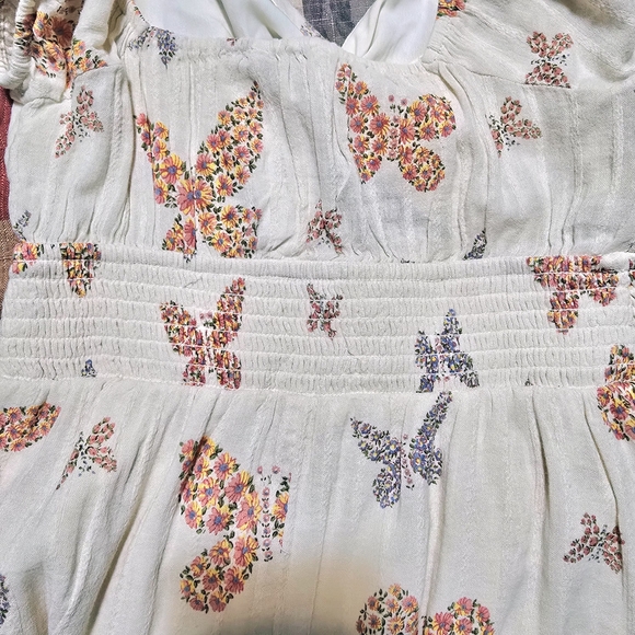 American Eagle Outfitters Cream Butterfly Mini Dress - Picture 5 of 6